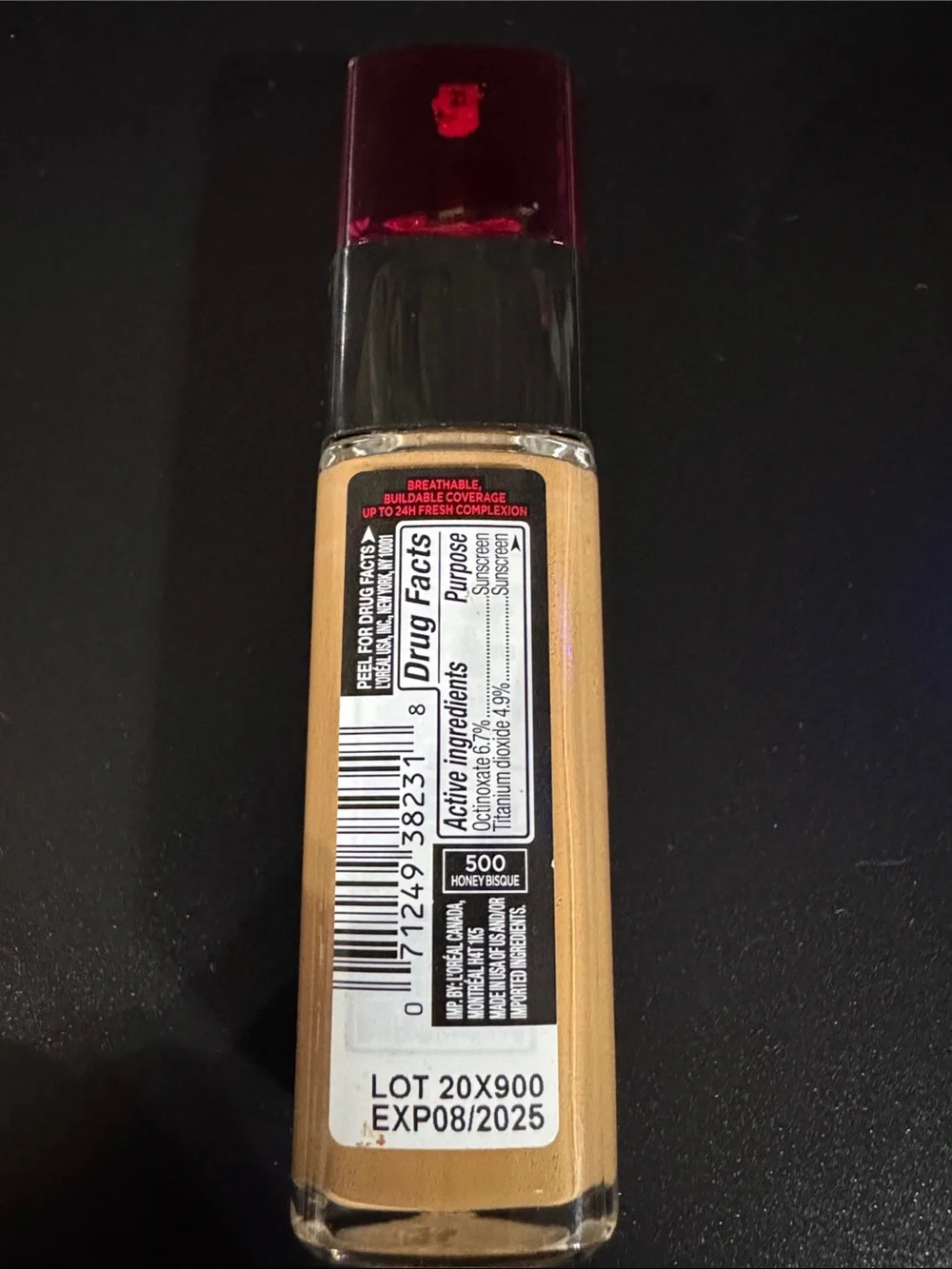 L'Oreal Infallible Fresh Wear Foundation - 500 Beige/Tan with Burgundy Cap
